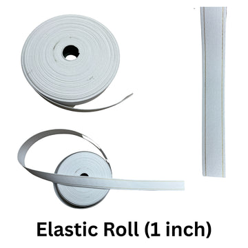 MAGIBA BEST QUALITY ELASTIC | Braided Elastic Band White Elastic (1 inch 25 Meters.White) Cord Heavy Stretch High Elasticity Knit Elastic Band, Ideal for Tailoring Sewing, Fashion Designing, Boutique, Stitching White.