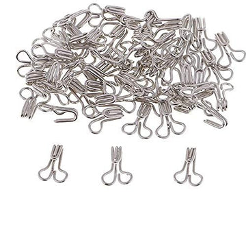 Hooks for Sewing & Tailoring – Rust-Resistant Stainless Steel Hook & Eye Fasteners for Dresses, Saree Blouses, DIY Crafts – Small Metal Closures for Garments, Pack of 100 Hooks