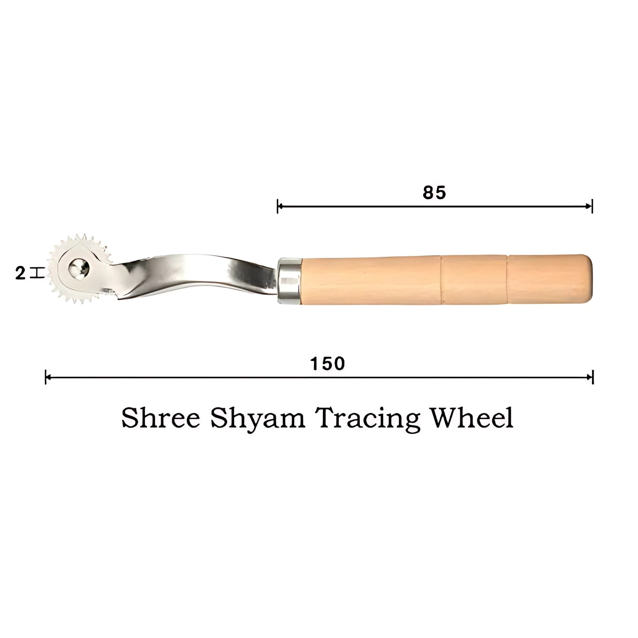 Tracing Wheel Sewing Patterns 2mm Sewing Needle Point Overstitch Marking Spacing Roulette Tool with Wooden Handle for Cloth Paper Craft Pack of 1