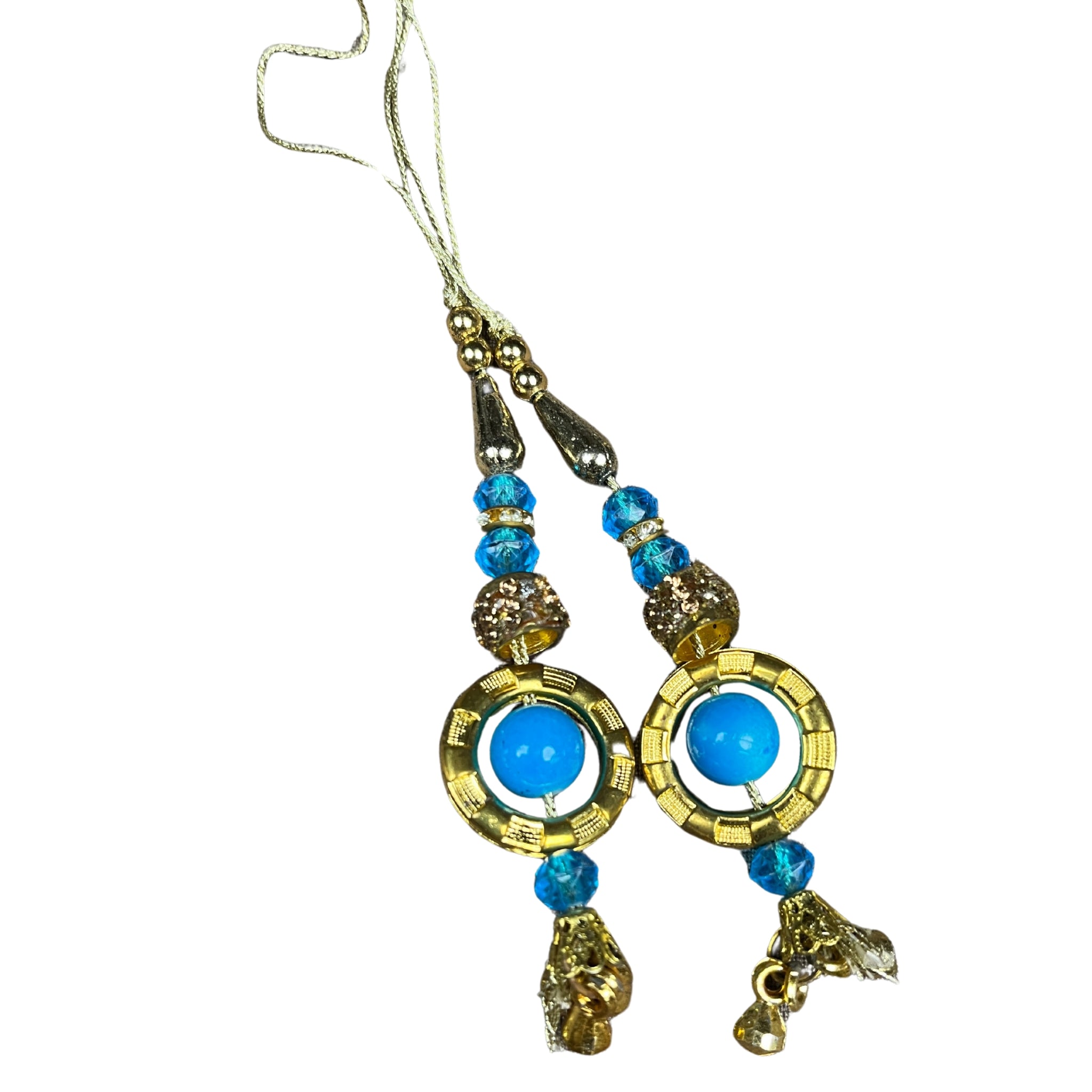 Handmade work Ethnic Hanging Latkan (Blue Color, 10 PIece)
