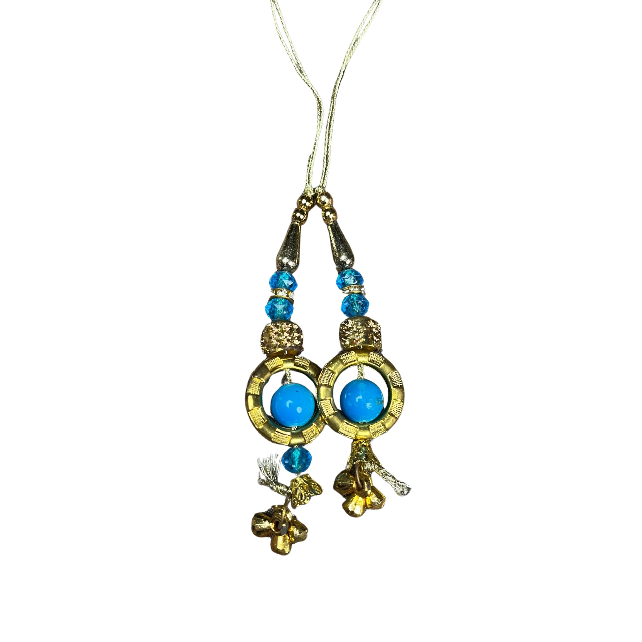 Handmade work Ethnic Hanging Latkan (Blue Color, 10 PIece)