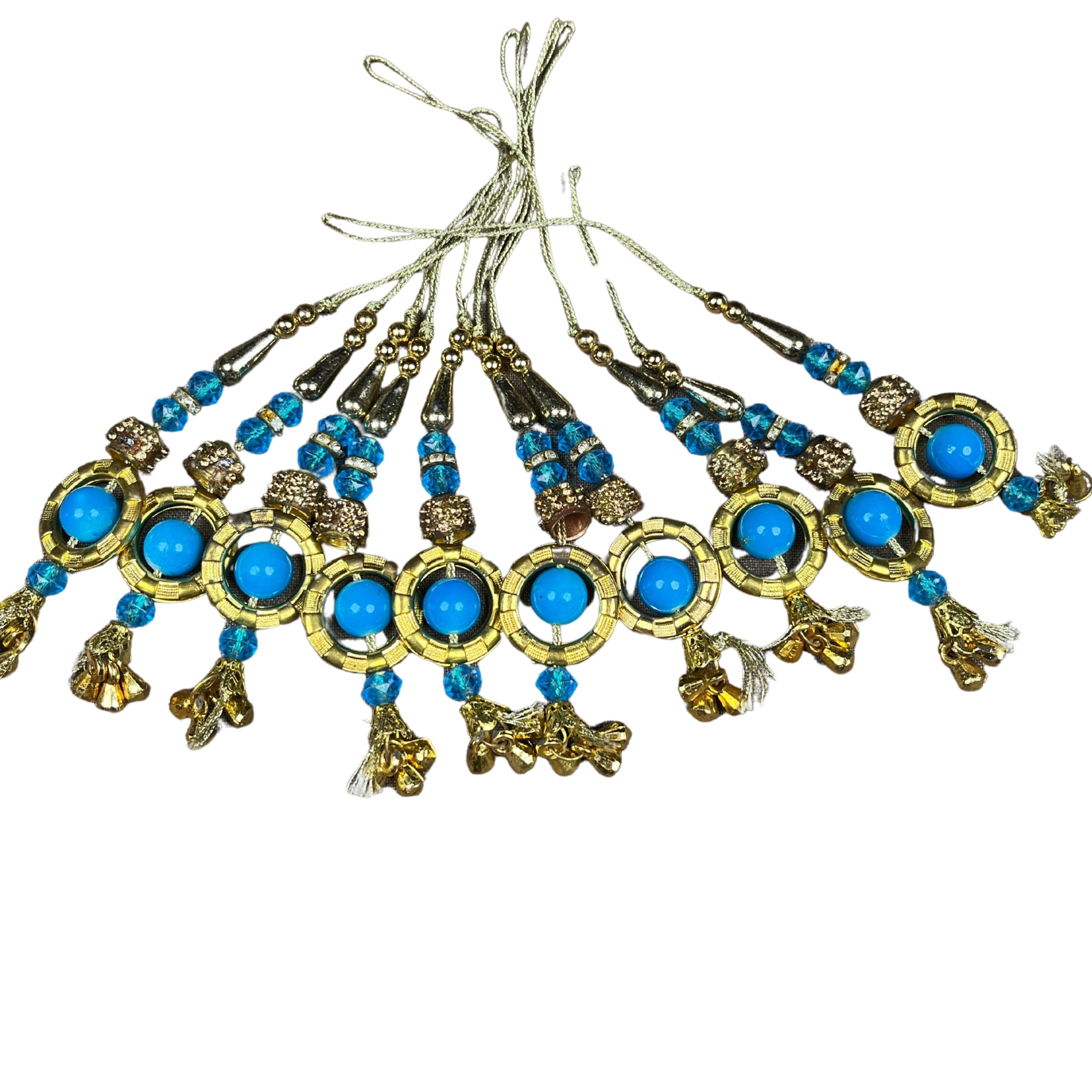Handmade work Ethnic Hanging Latkan (Blue Color, 10 PIece)