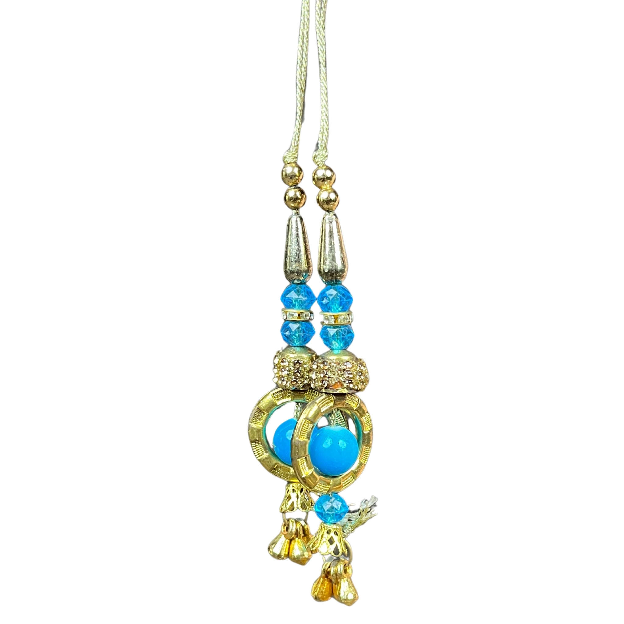 Handmade work Ethnic Hanging Latkan (Blue Color, 10 PIece)