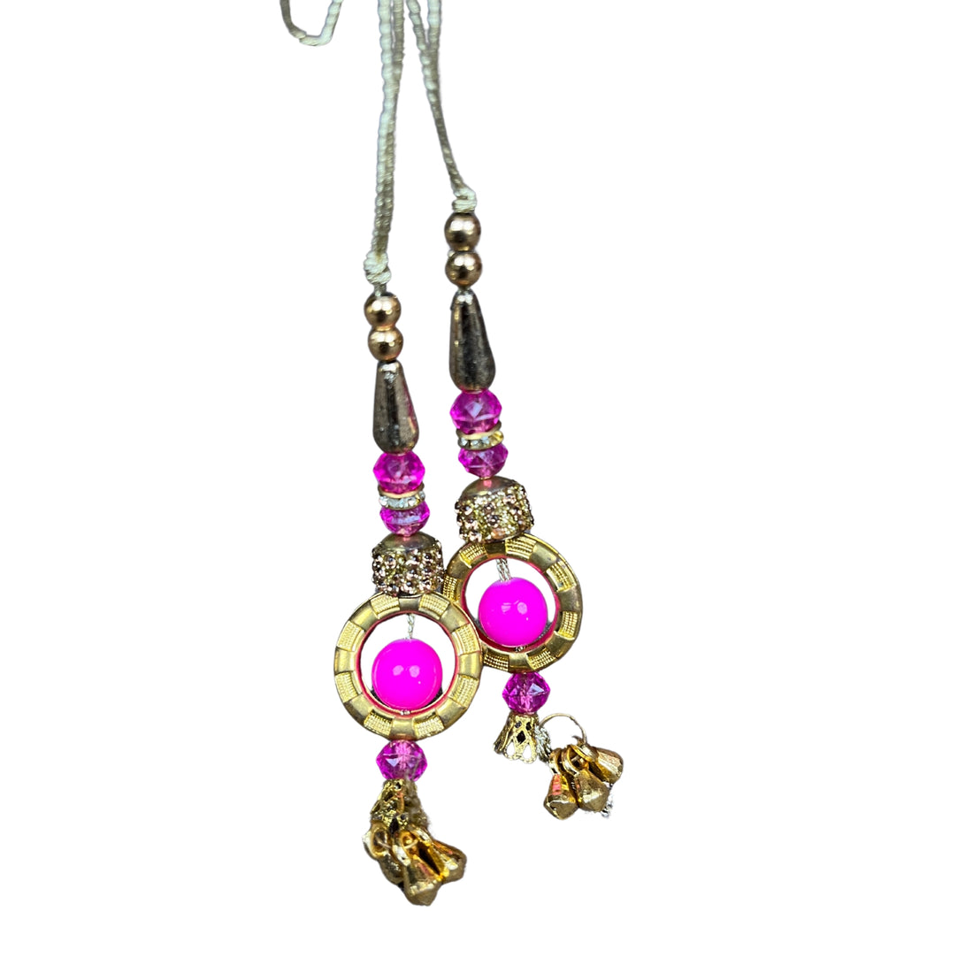 Handmade work Ethnic Hanging Latkan (Pink Color, 10 PIece)