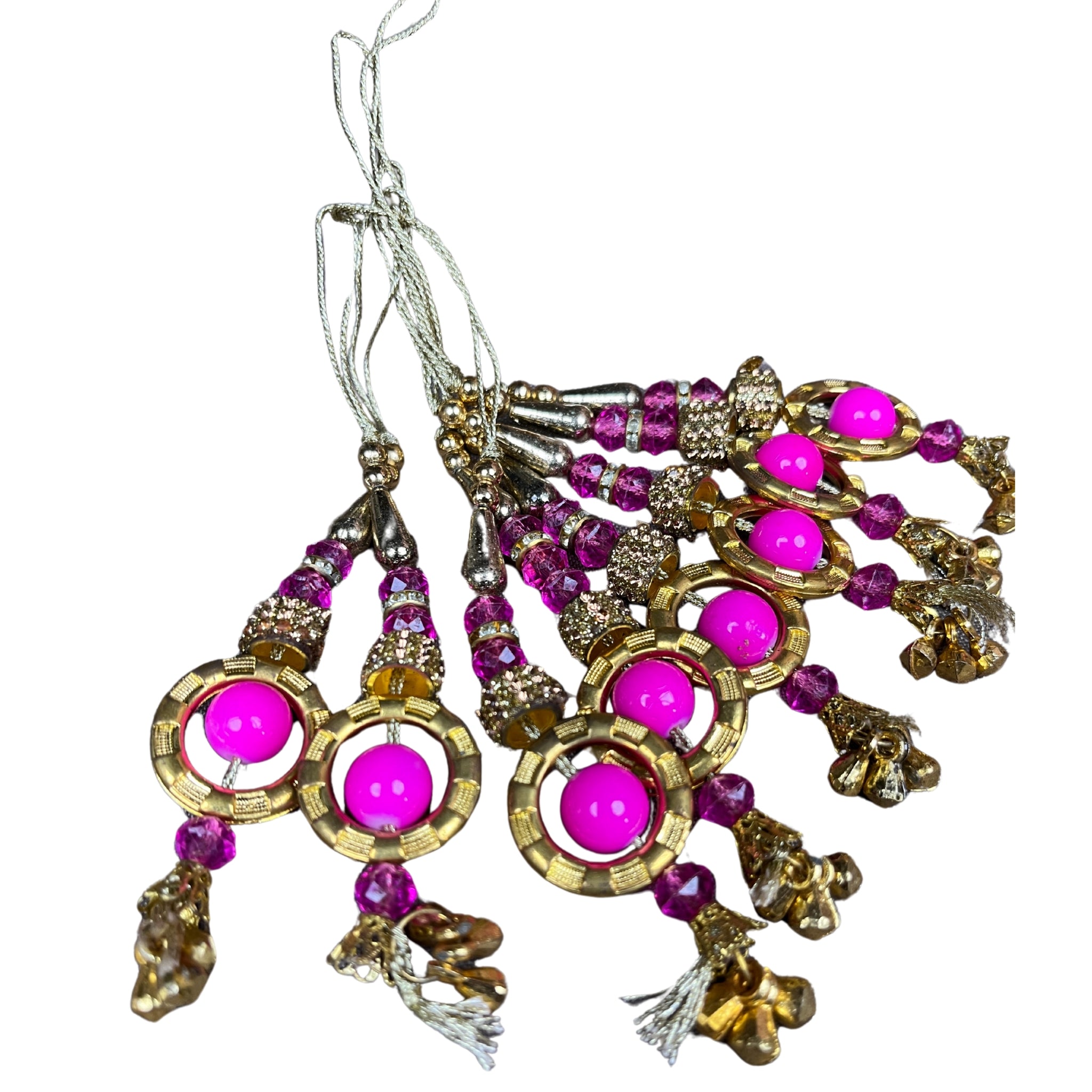 Handmade work Ethnic Hanging Latkan (Pink Color, 10 PIece)