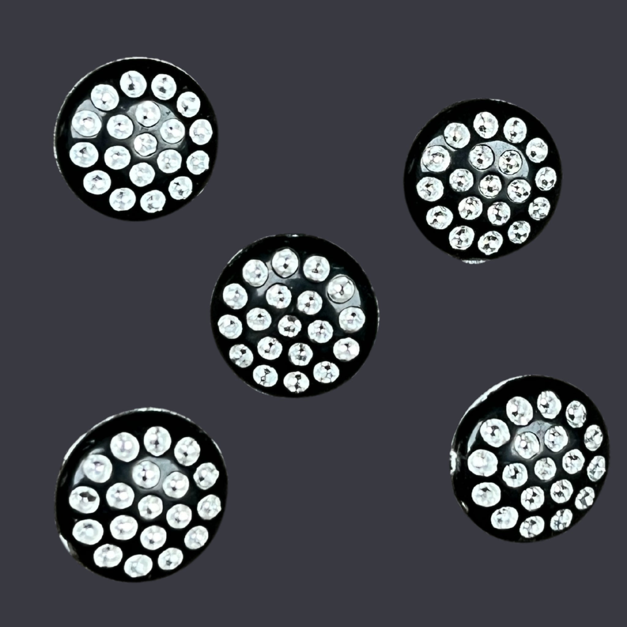 24 PCS Black Golden Print Plastic Button Round Gold Black Pattern Buttons Gold Big Button (Pack of 1) (Black Diamond)