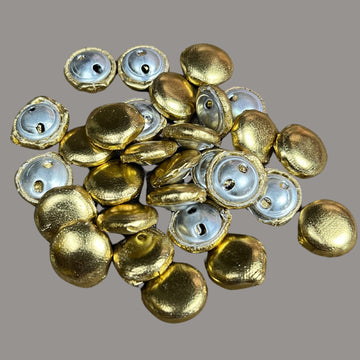24-pcs Round Shaped Fabric Layer Golden Buttons