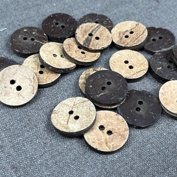 Beautiful And Stylish Wooden Finish 2 Hole 26L/16.5mm Coconut Wooden Button Wooden Buttons  (Pack of 24)
