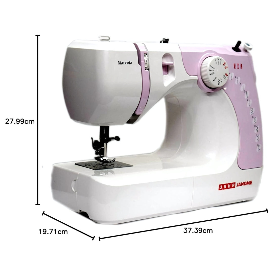 Usha New marvela Pink Electric Sewing Machine-Pink and White