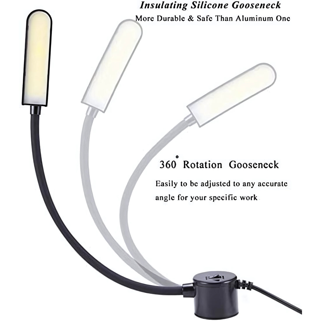 ewing Machine Light, 6W 12 Led'S Daylight Led Work Lamp With Flexible Gooseneck Magnetic Mounting Base For Sewing Reading Workbench