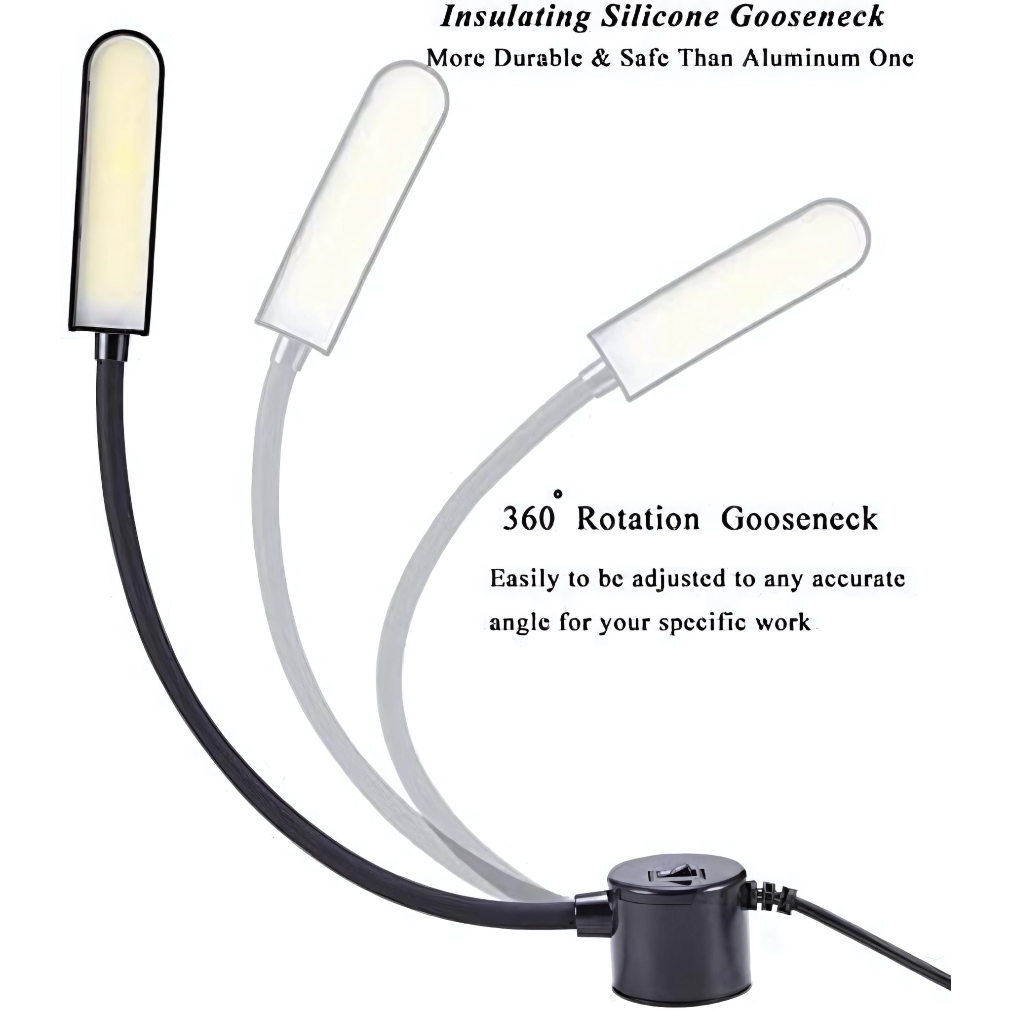 ewing Machine Light, 6W 12 Led'S Daylight Led Work Lamp With Flexible Gooseneck Magnetic Mounting Base For Sewing Reading Workbench