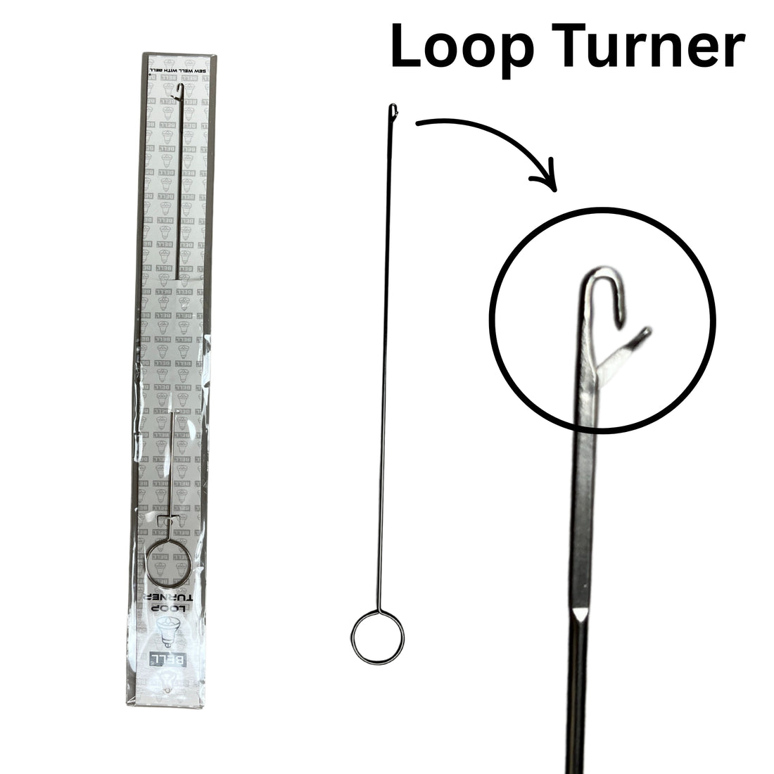 Loop Turner Hook with Latch for Turning Fabric Tubes Straps Belts Strips for Handmade Sewing tool Turner 10.5 Perfect Tool for Turning bias tubing Button looping Other Hand Sewing Trims