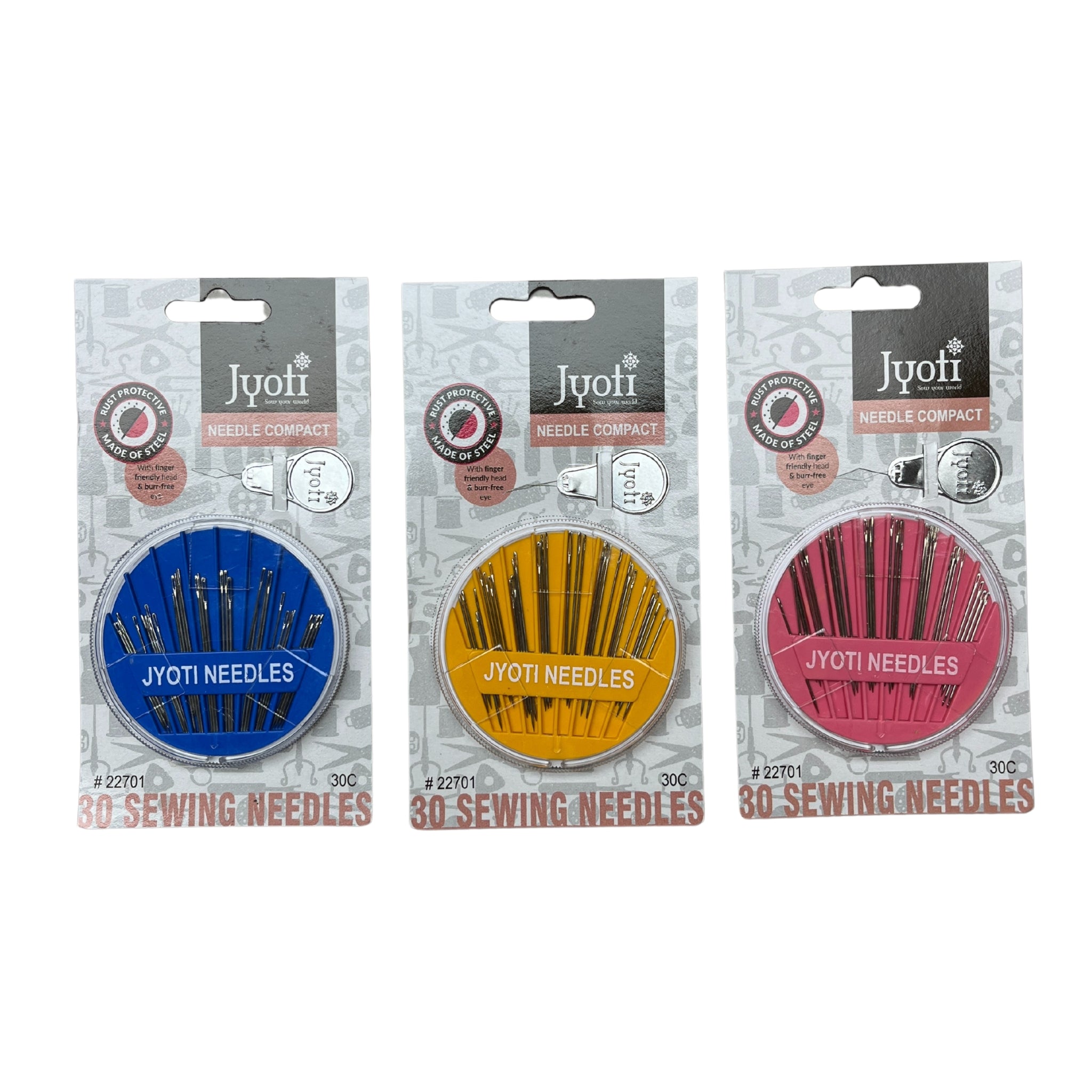 30 PCS Premium Hand Sewing Needles, 6 Sizes 1 Boxes Assorted Sewing Needles with 1 PCS Threaders Stainless Steel Large Eye Hand Sewing Needles for Hand