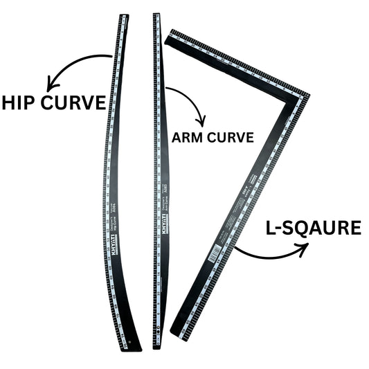 Combo of Three Scales (L-sqaure, Hip Curve, Arm Curve)