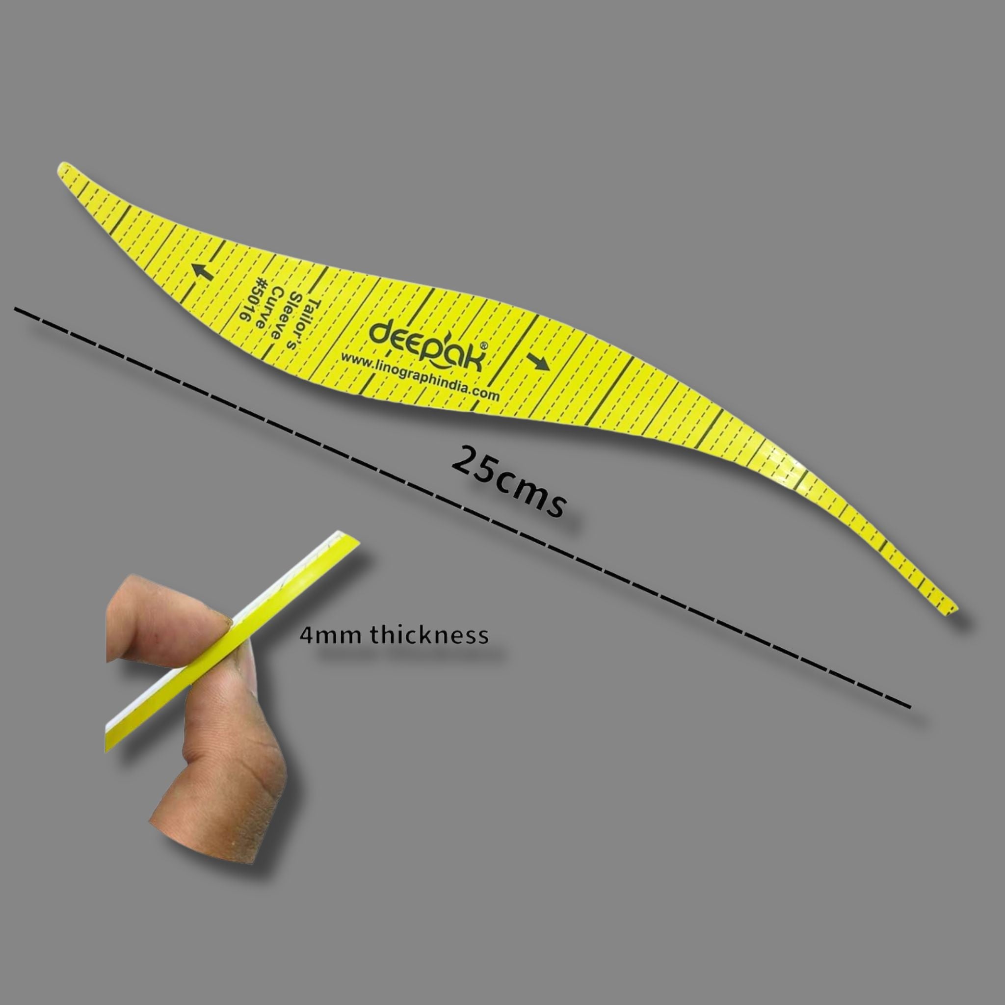 sleeve's curve scale for tailoring