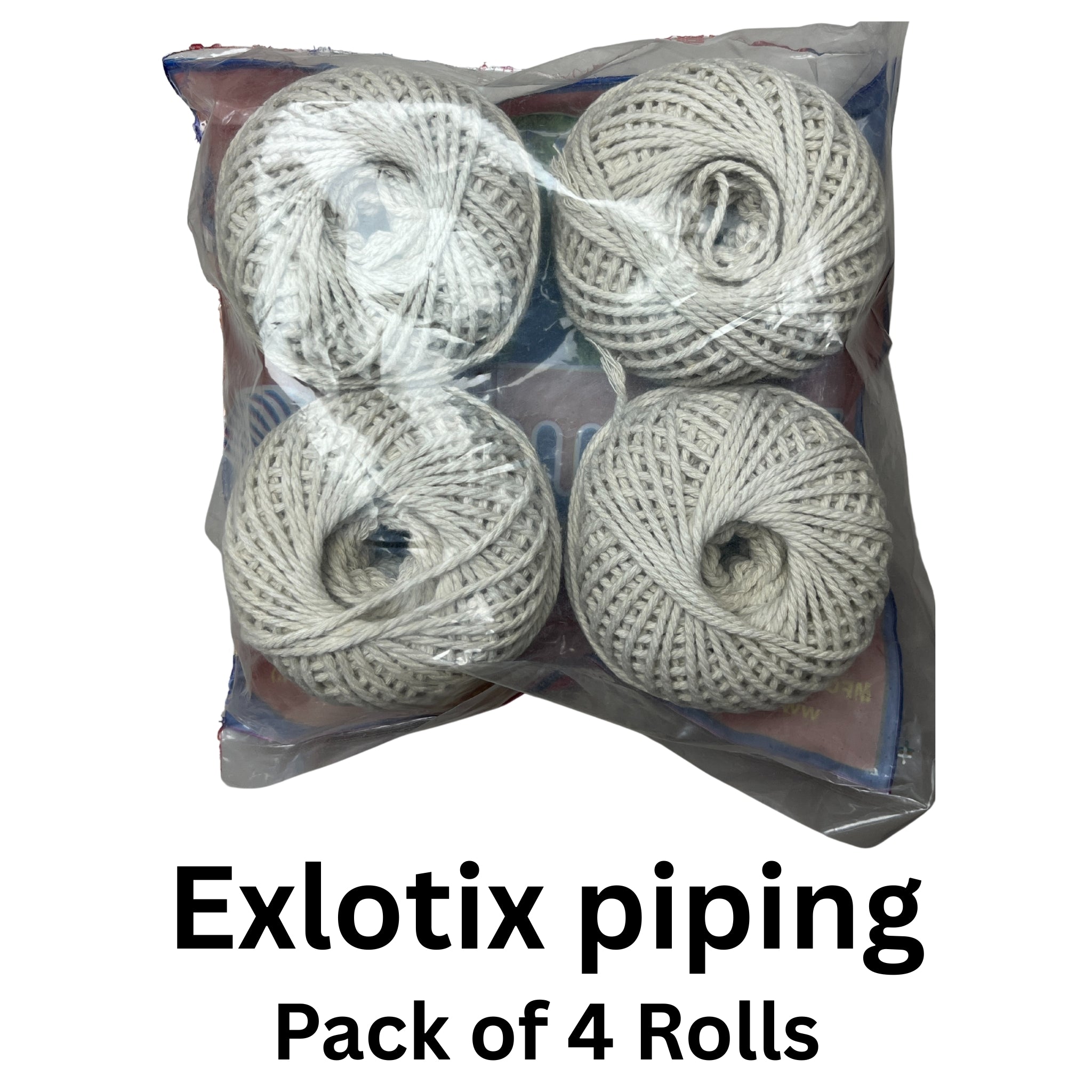 Exlotix Piping Thread Dori for Sewing Purpose Pack of 4 Rolls (25Mtr Each Roll)