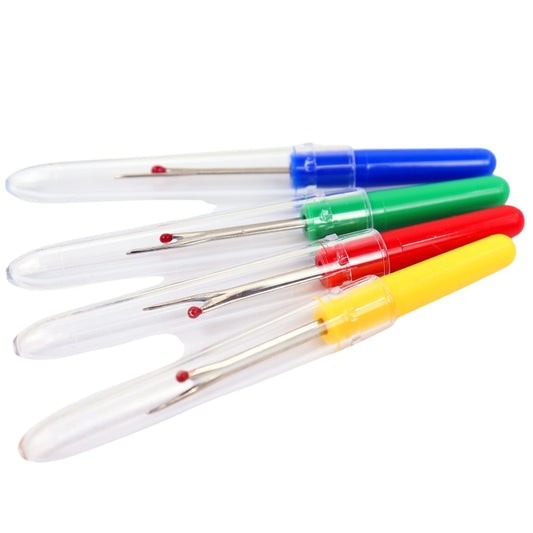 Multicolor Plastic Handle Craft Thread Cutter Seam Ripper Stitch Unpicker Sewing Tool for Home Supplies- 4Pcs