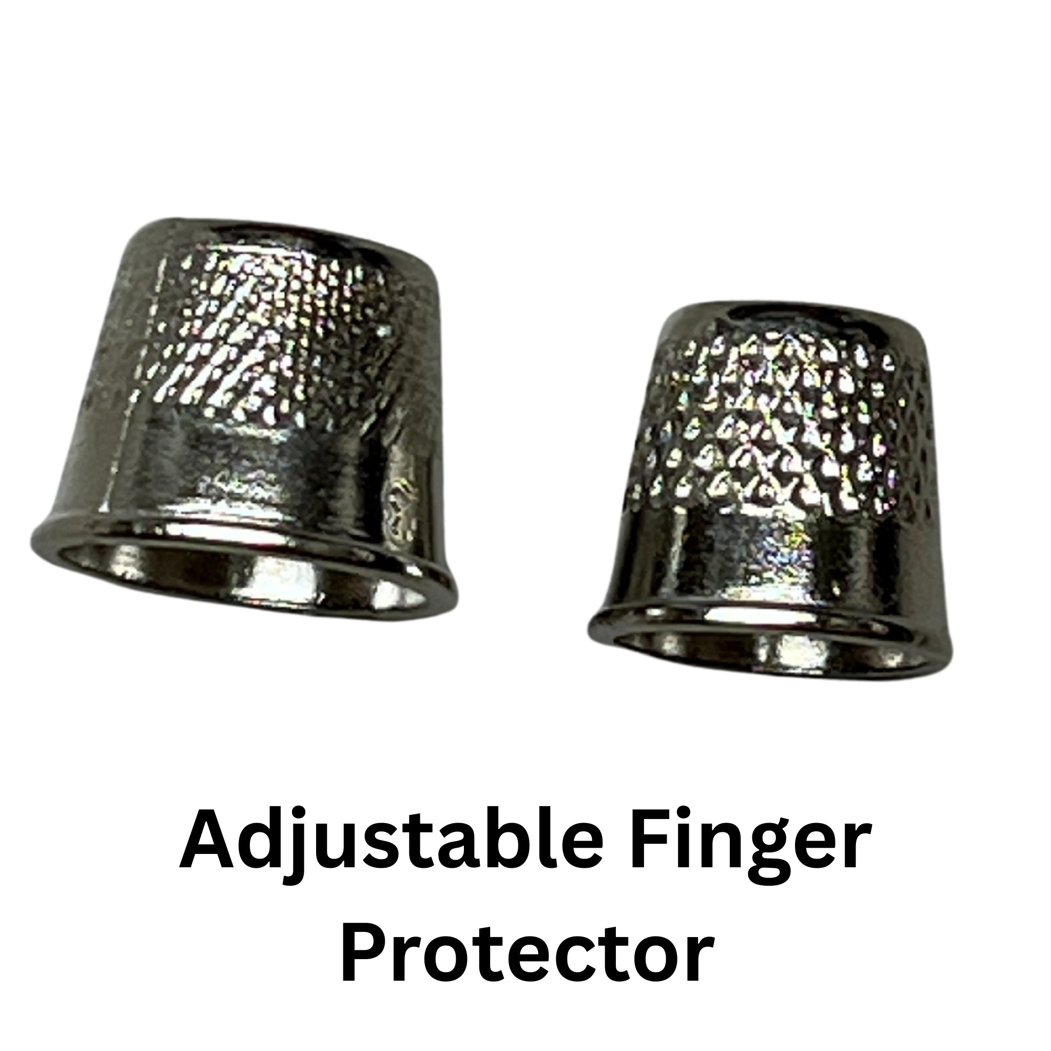 Pack of 2 Adjustable Finger Protector Thimble for Sewing Embroidery Needlework (Medium)